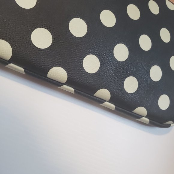 Polka Dot Laptop Sleeve tablet front pocket zippered black white pink+ - Picture 6 of 13
